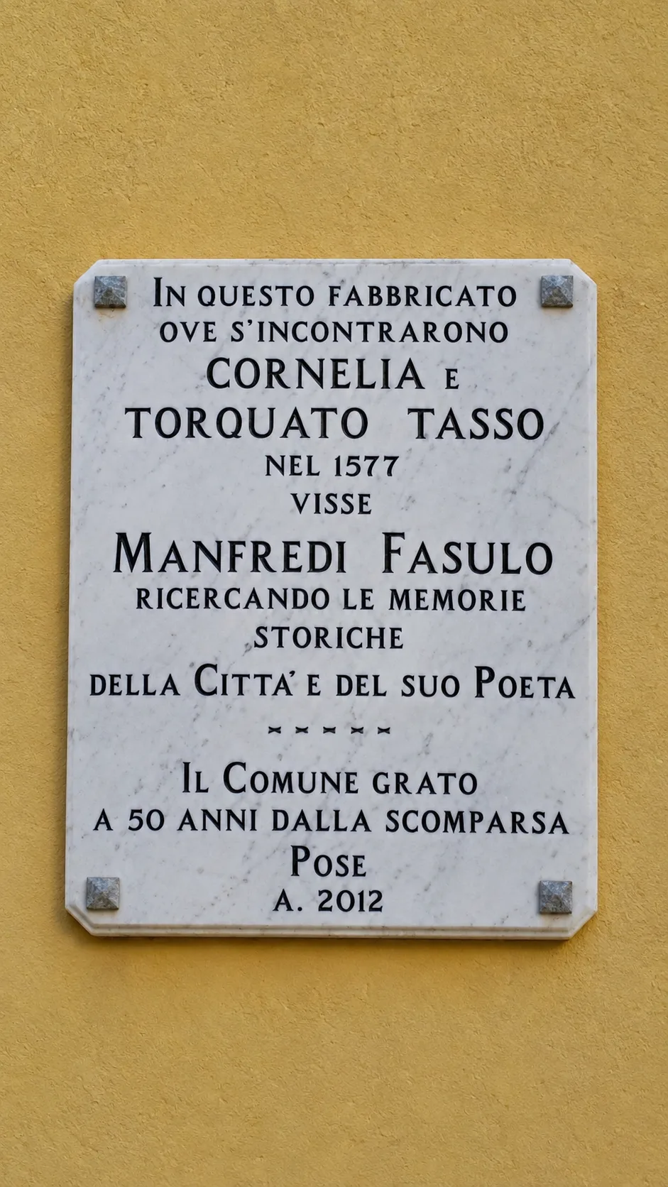 Targa Cornelia Torquato Tasso