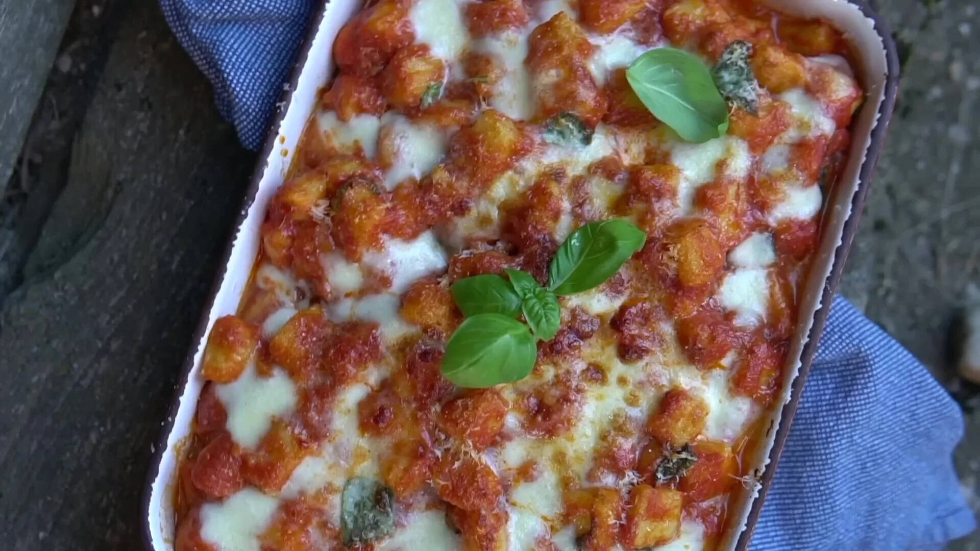 Gnocchi alla sorrentina baked with tomato, fior di latte and basil