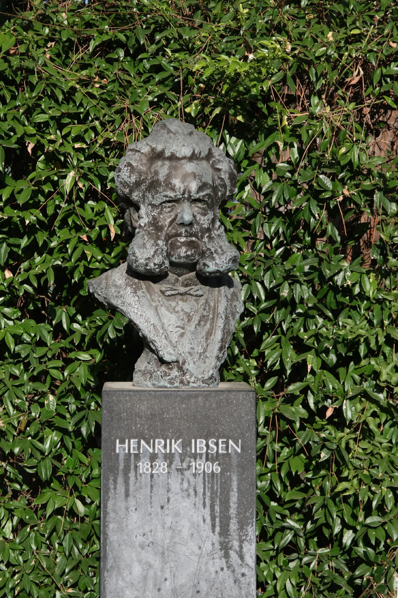 The bust of Henrik Ibsen in Sorrento