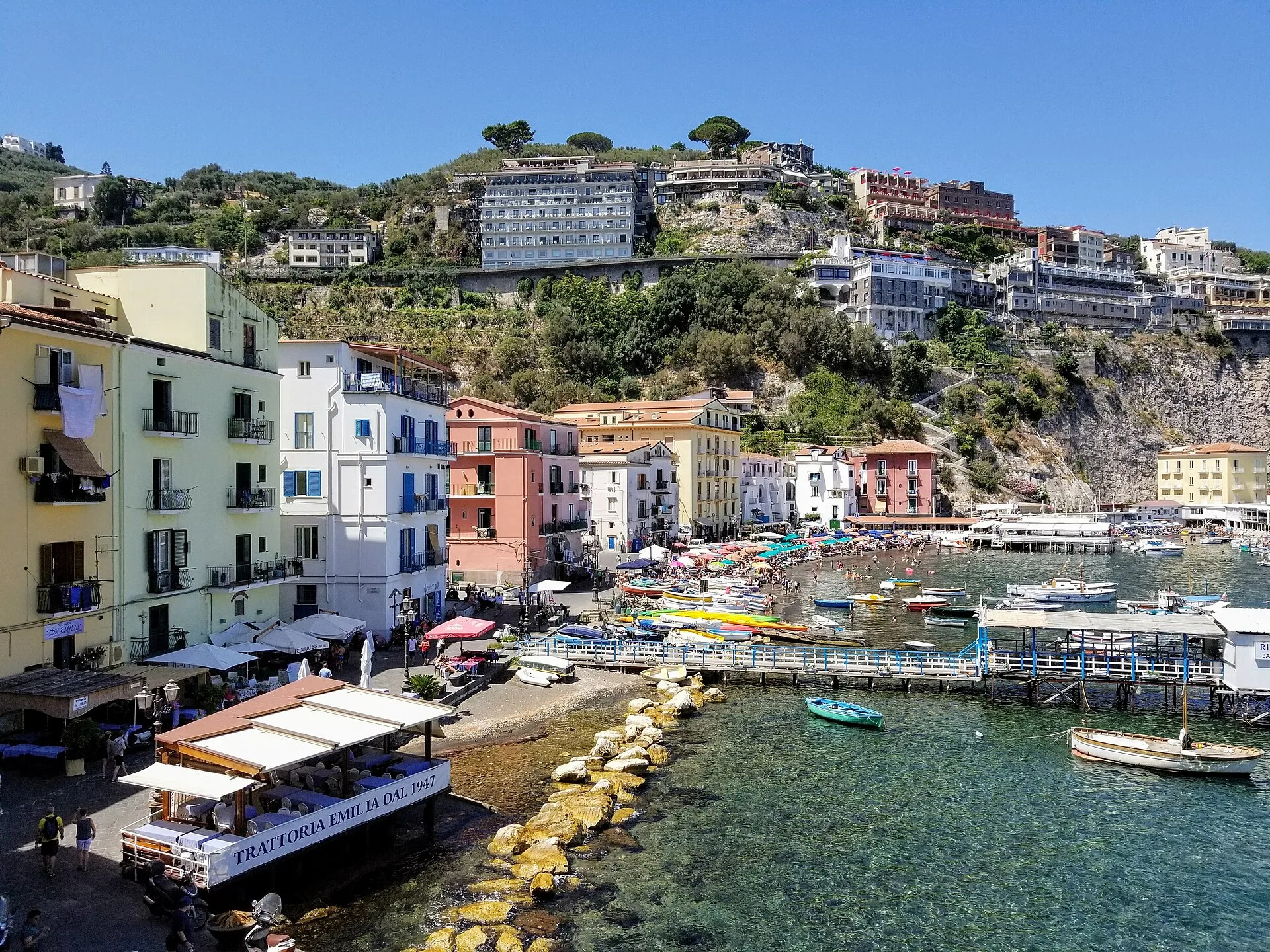 The village of Marina Grande with its colourful houses, boats and wooden piers