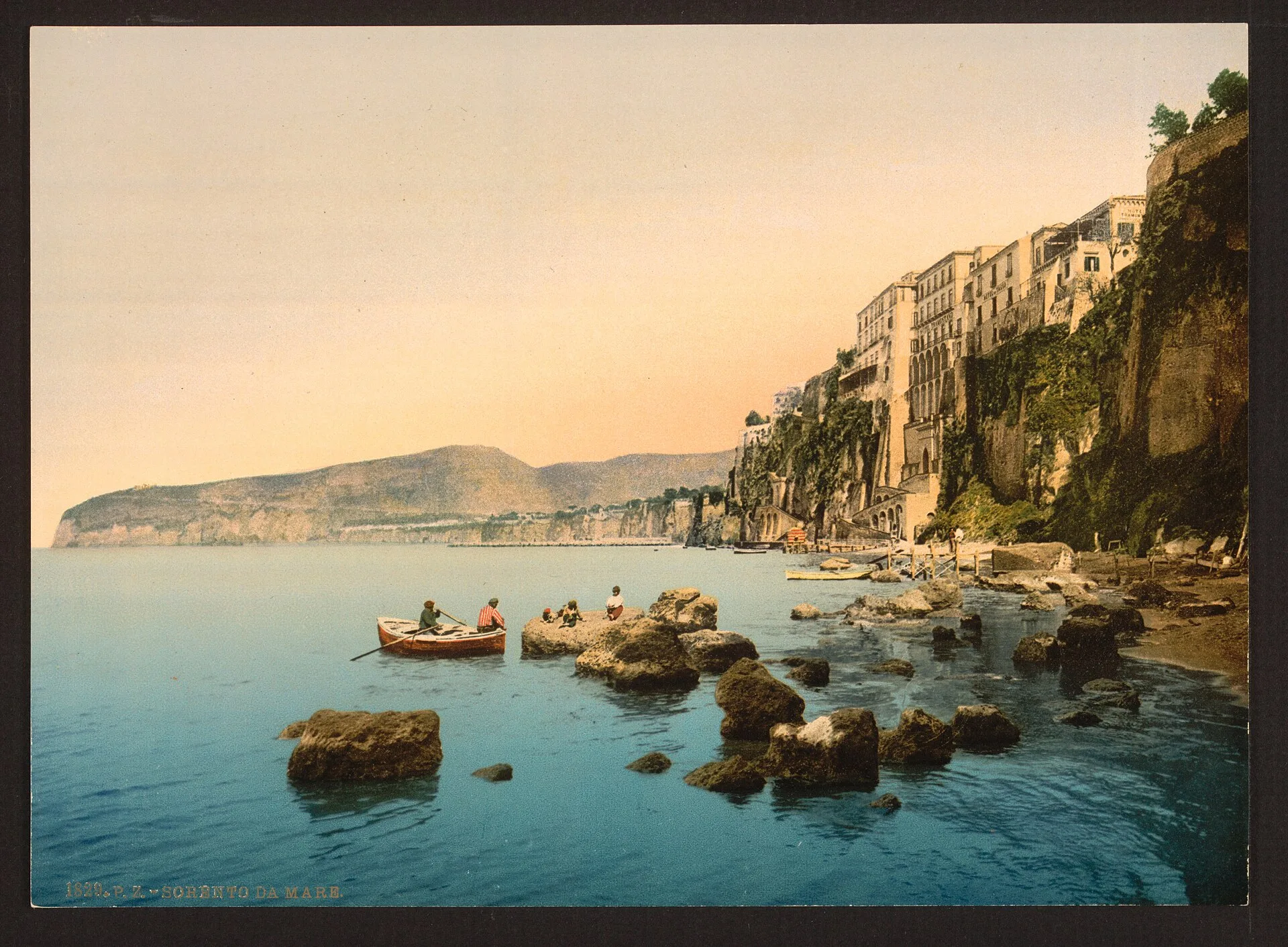 Sorrento and its sea cliffs in a late 19th-century photochrom